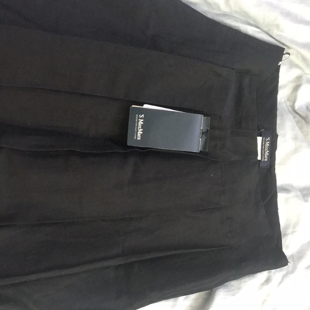 NWT Max Mara Black Pleated Midi Skirt